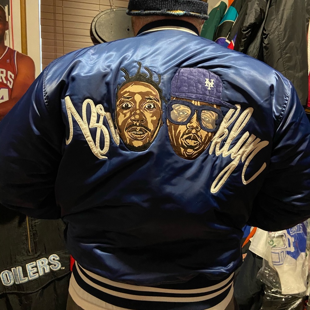 Custom Brooklyn Biggie and ODB Satin Bomber Jacket - Picture 1 of 8